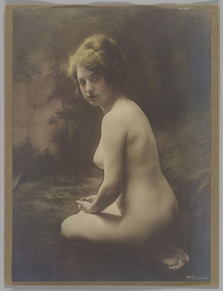 Nude, Charles W. Gilhousen (American, 1867–1929), Gelatin silver print with applied color 
