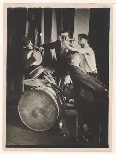 [Bauhaus Band: Xanti Schawinsky on Trumpet with Three Musicians on Piano, Banjo and Drums]