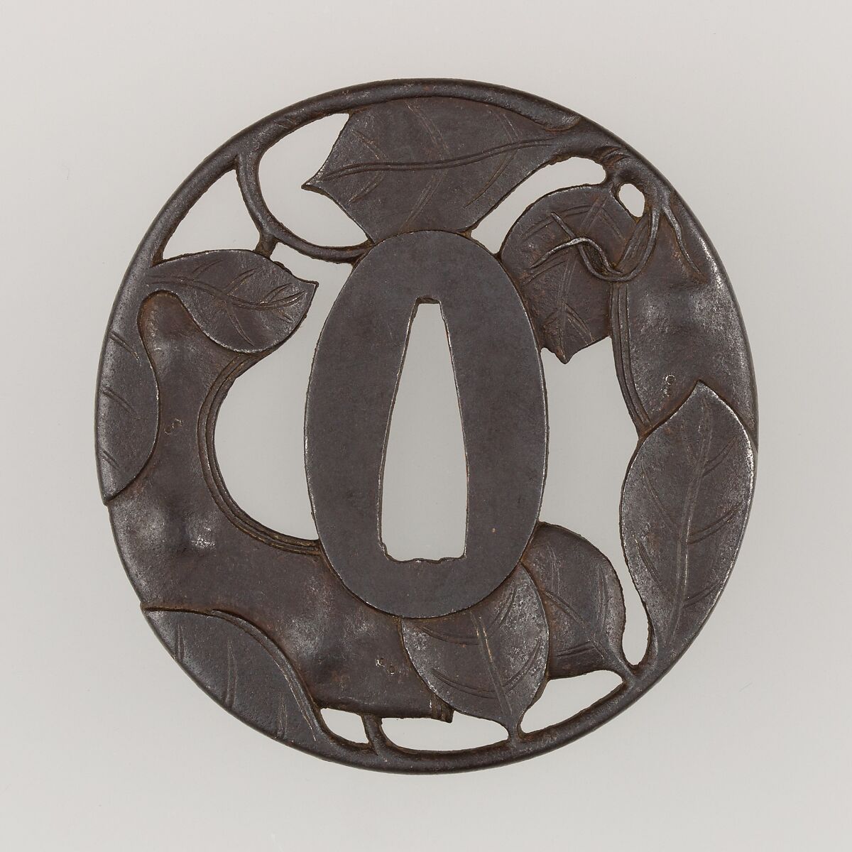 Sword Guard (Tsuba), Iron, copper, Japanese 