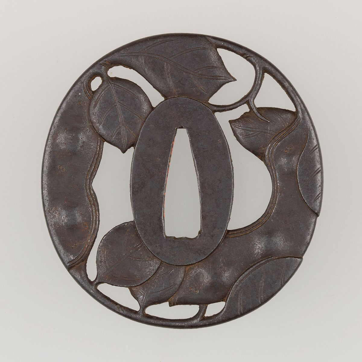 Sword Guard (Tsuba), Iron, copper, Japanese