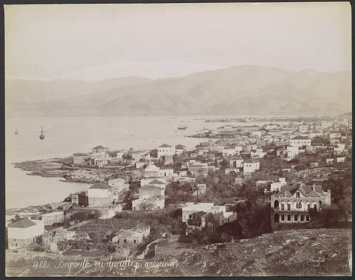 Beyrouth. Vu du collège américain, Félix Bonfils (French, 1831–1885), Albumen silver print 