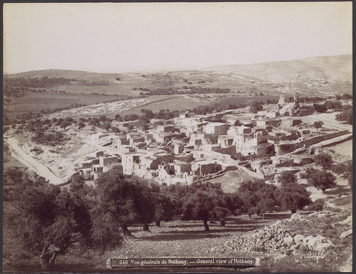 Vue générale de Bethany - General view of Bethany, Félix Bonfils (French, 1831–1885), Albumen silver print 