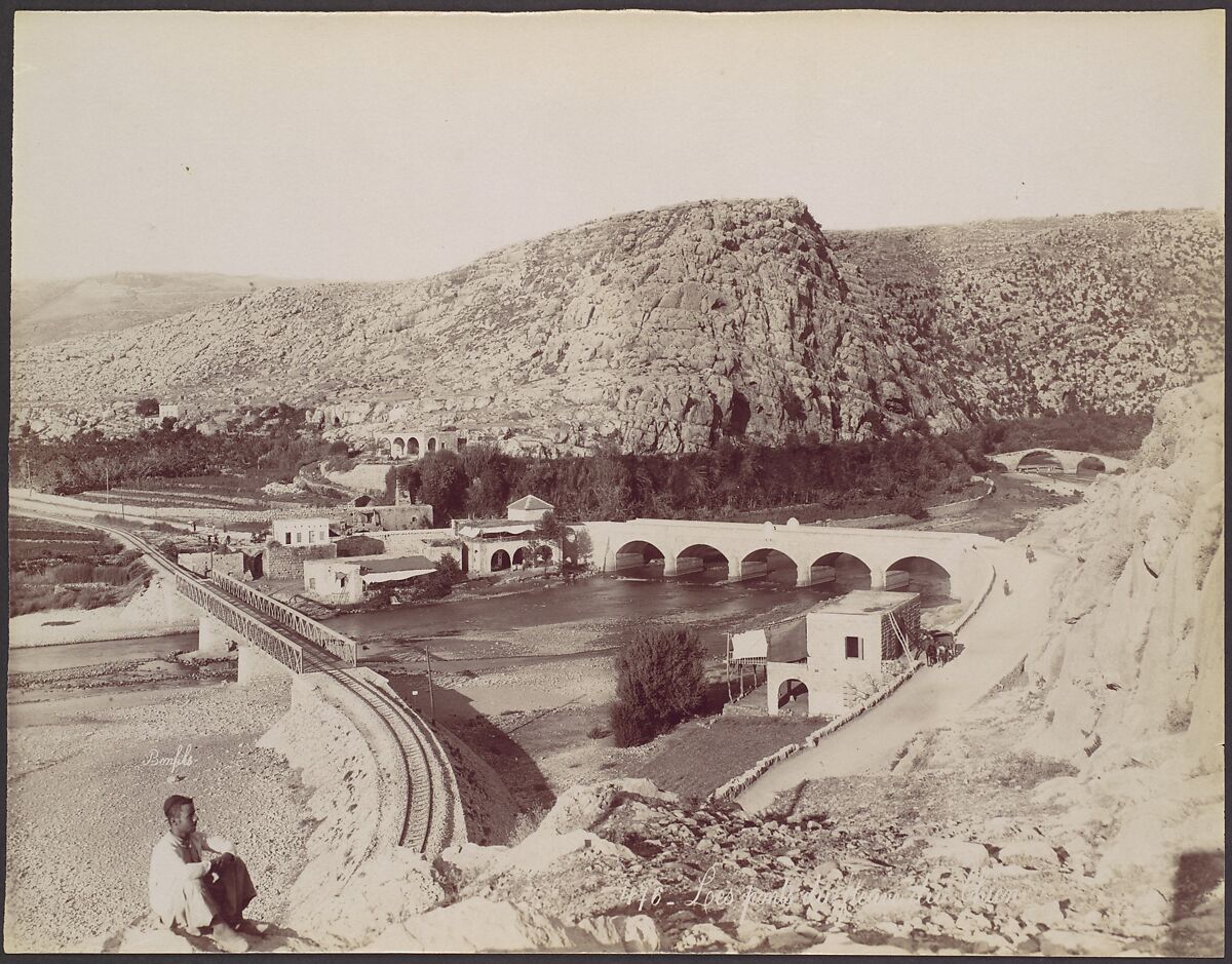 Les ponts du fleurs du chien, Félix Bonfils (French, 1831–1885), Albumen silver print 