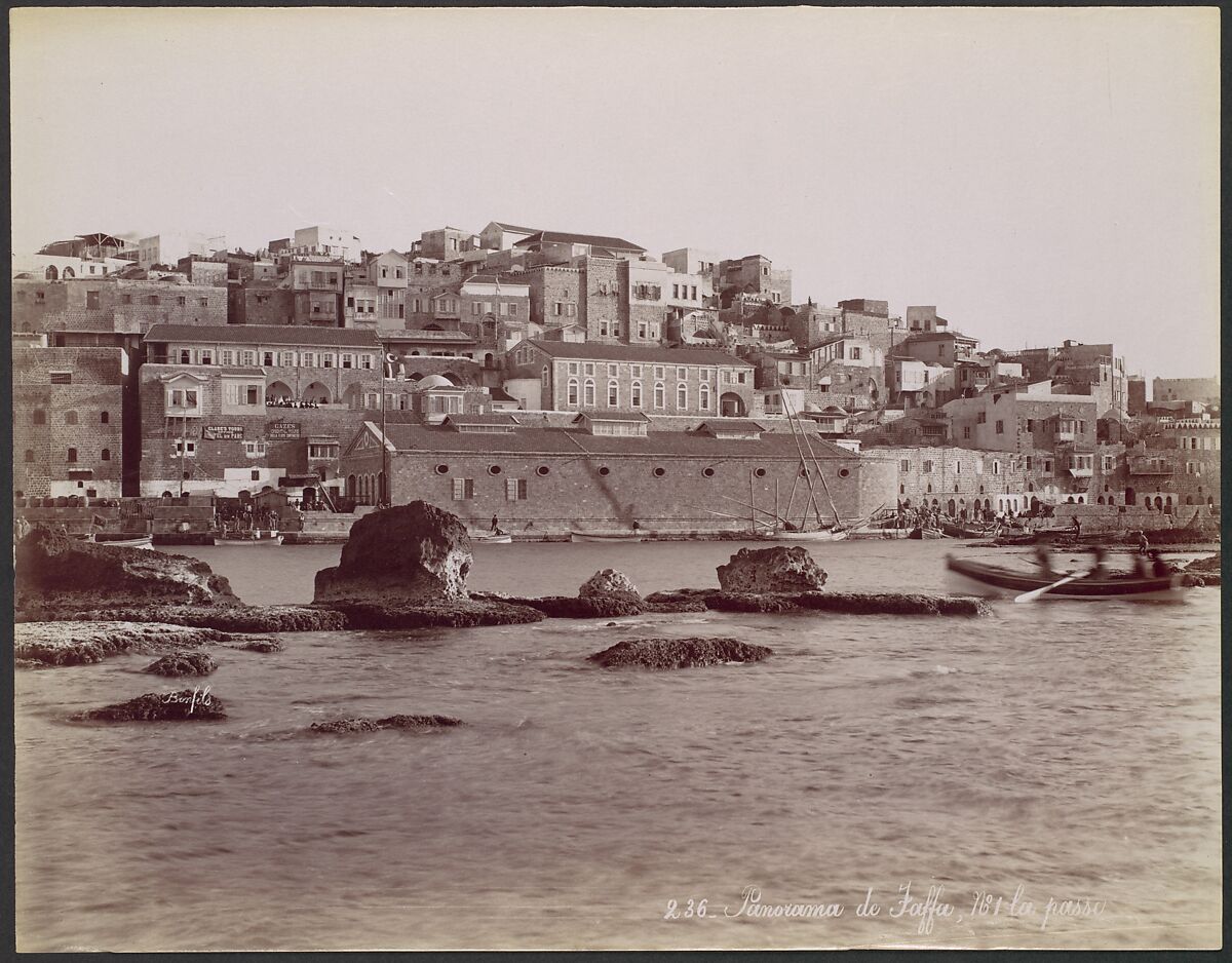 Panorama de Jaffa, Félix Bonfils (French, 1831–1885), Albumen silver print 