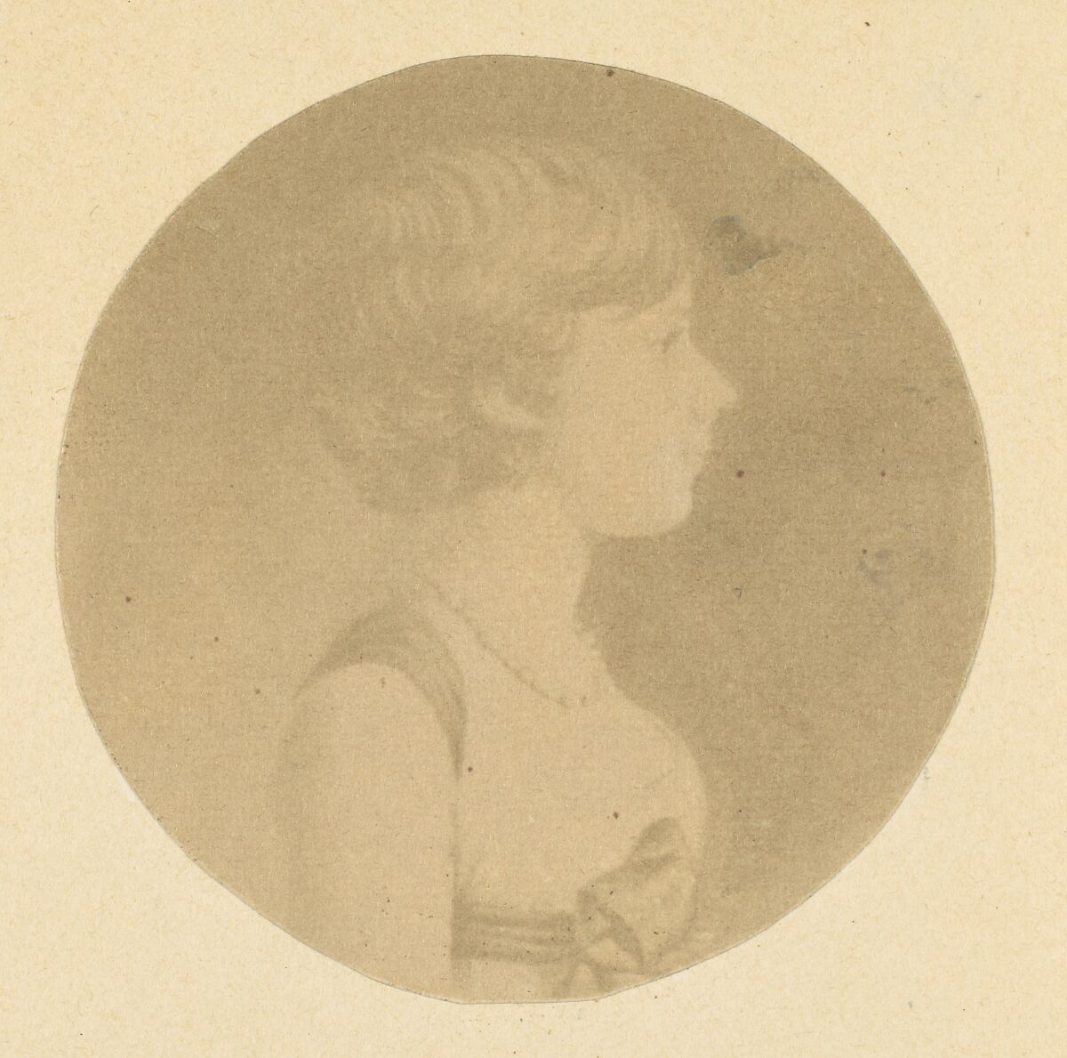 [Mezzotint portrait of a Girl in Profile, from The St. Memin Collection of Portraits], Jeremiah Gurney (American, 1812–1895 Coxsackie, New York), Salted paper print 