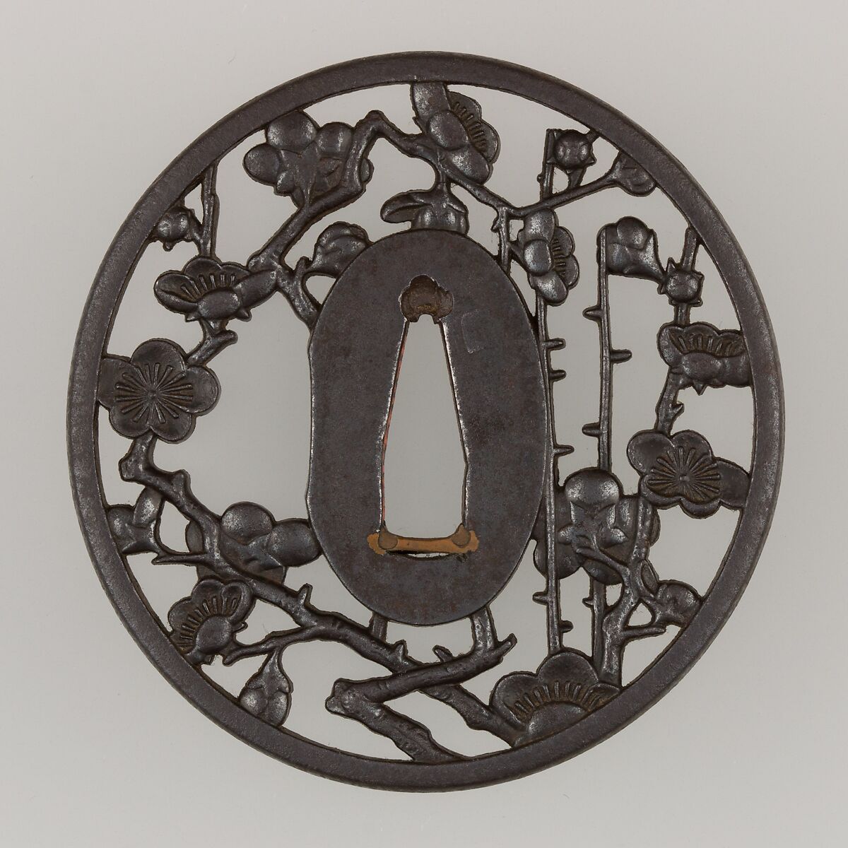 Sword Guard (Tsuba), Iron, copper, Japanese
