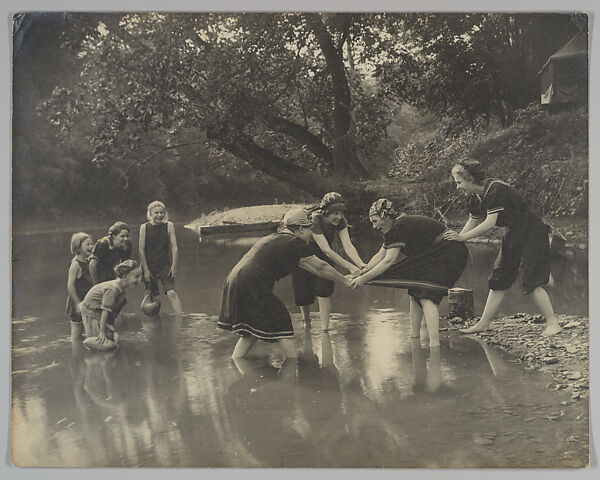 The Reluctant Swimmer, Nancy Ford Cones (American, 1869–1962), Gelatin silver print 