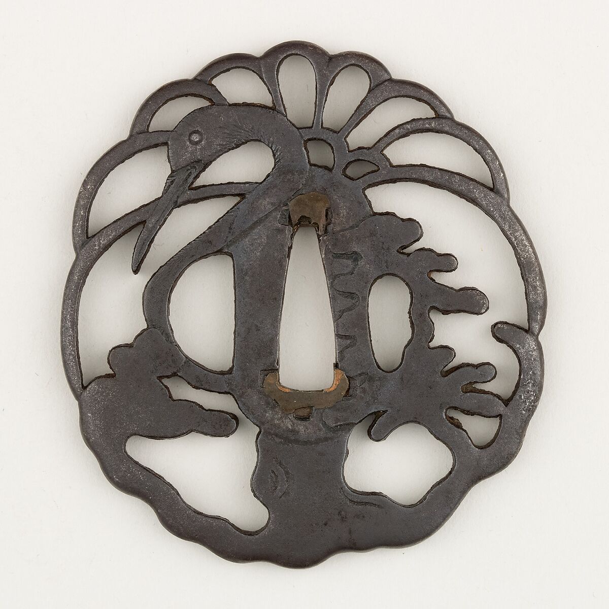 Sword Guard (Tsuba), Iron, copper, Japanese 