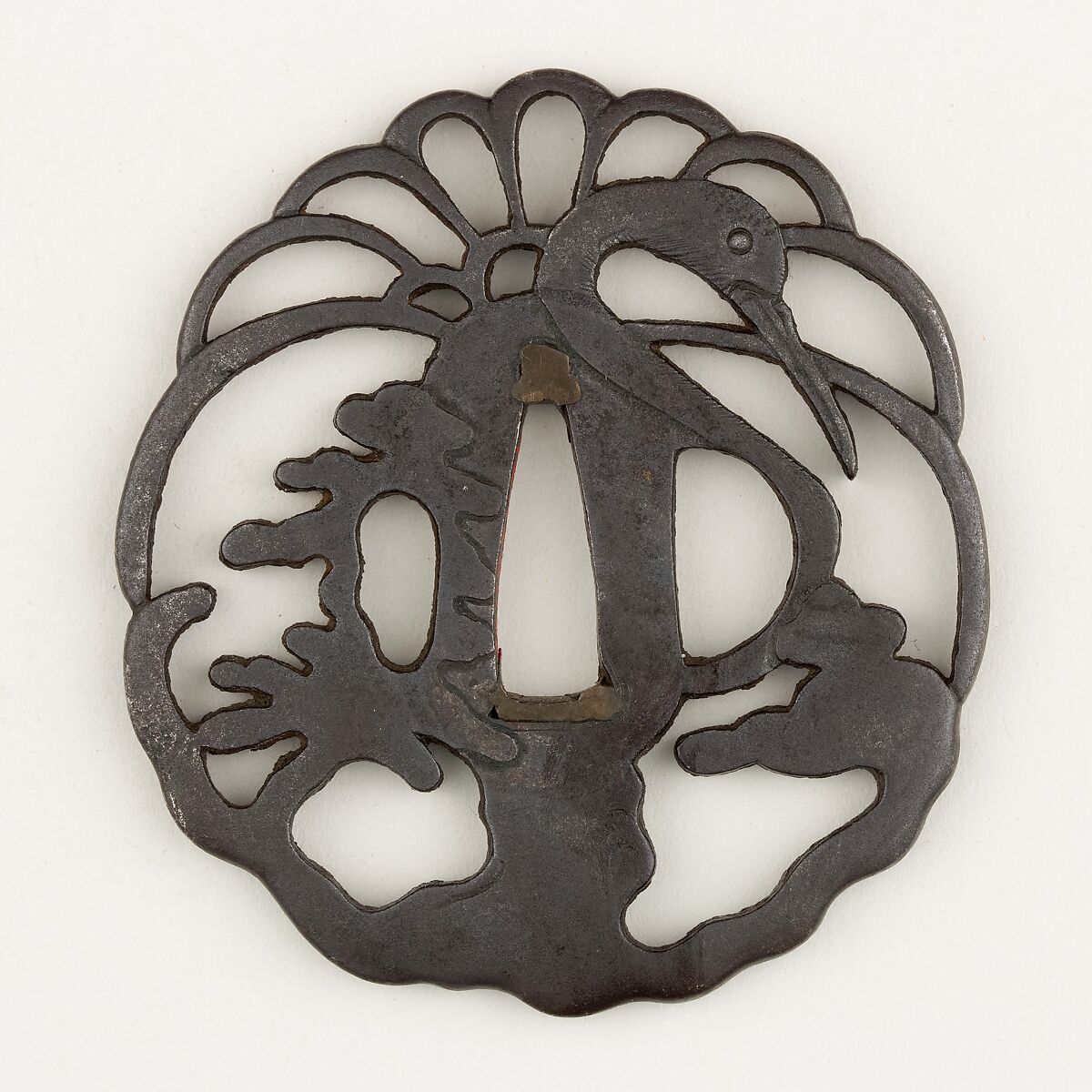 Sword Guard (Tsuba), Iron, copper, Japanese