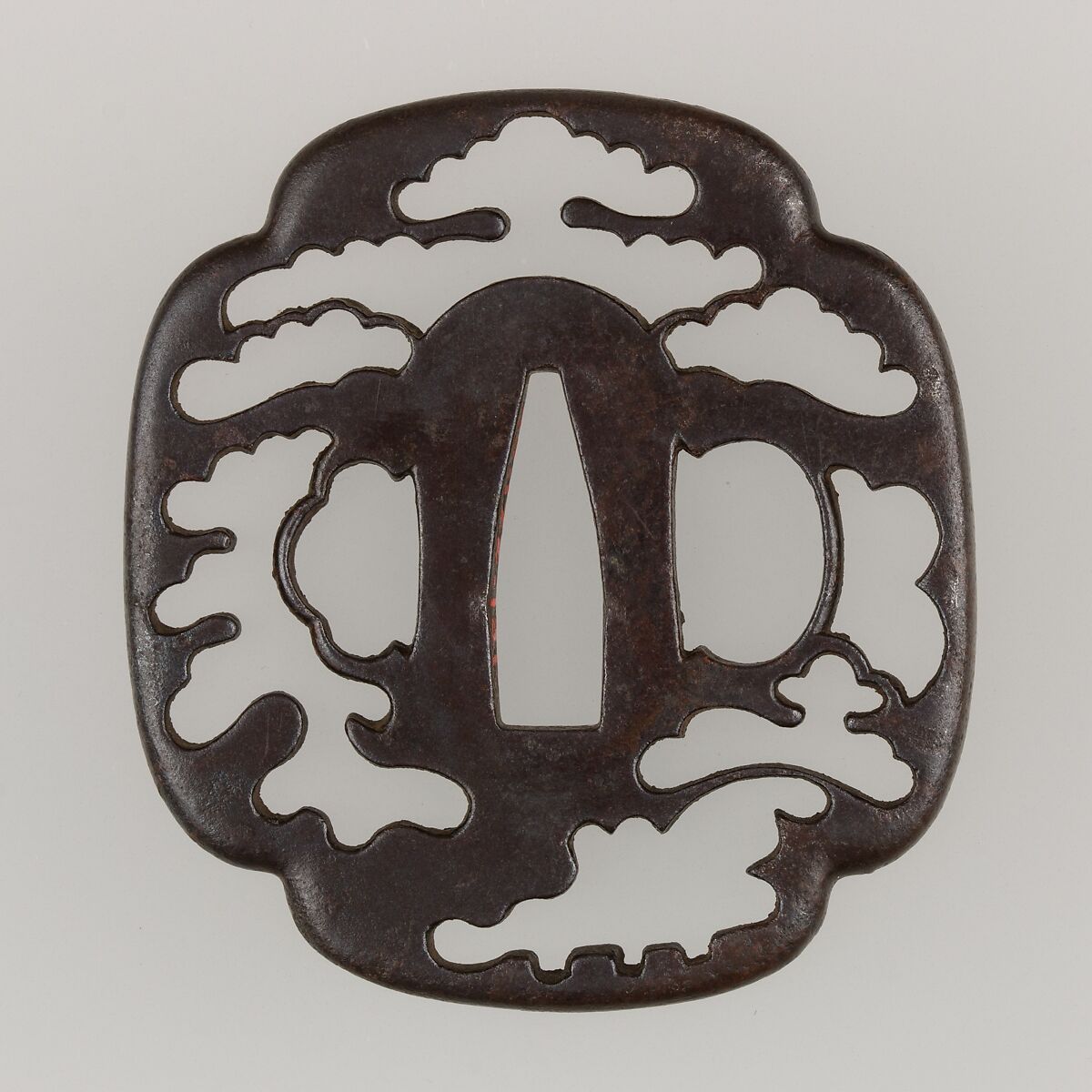 Sword Guard (Tsuba), Iron, copper, Japanese
