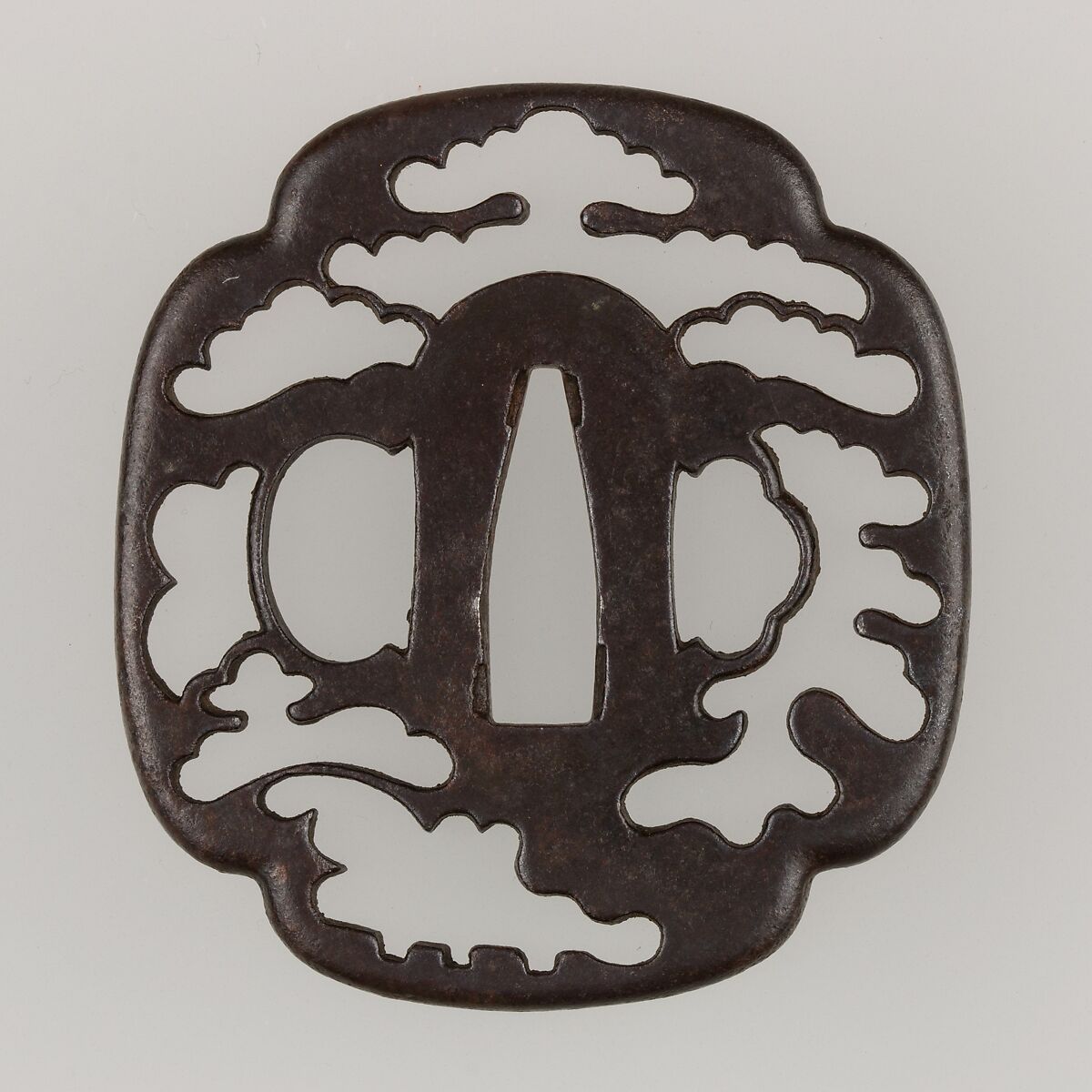 Sword Guard (Tsuba), Iron, copper, Japanese 