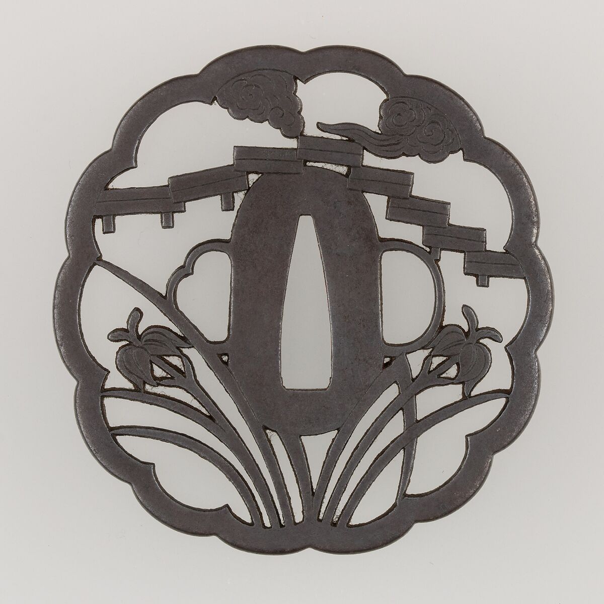 Sword Guard (Tsuba), Iron, copper, Japanese