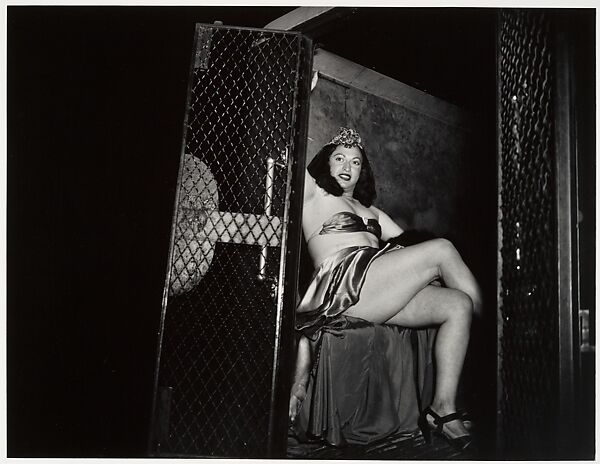 Transvestite in a Police Van, Weegee (American (born Austria-Hungary), Złoczów (Zolochiv, Ukraine) 1899–1968 New York), Gelatin silver print 