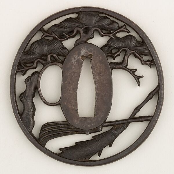 Sword Guard (Tsuba), Iron, copper, Japanese