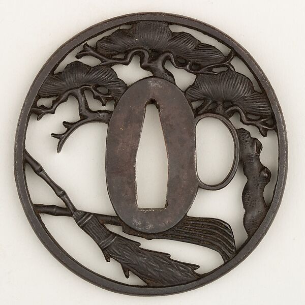 Sword Guard (Tsuba), Iron, copper, Japanese 