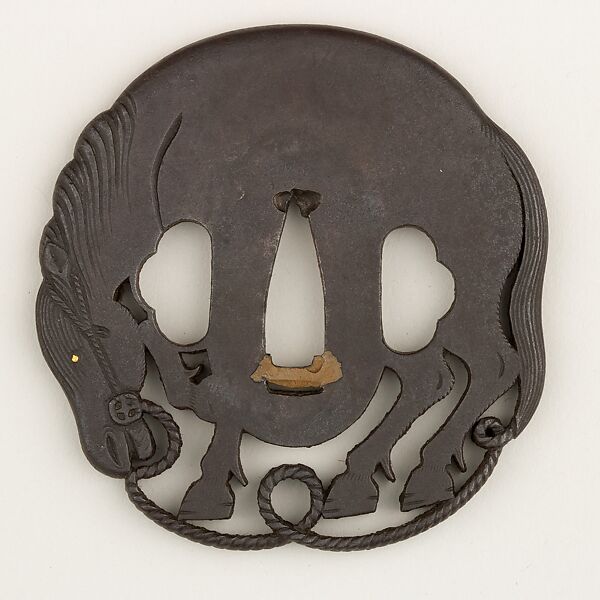 Sword Guard (Tsuba), Iron, gold, copper, Japanese