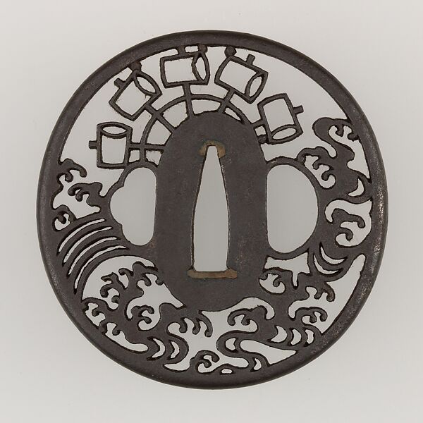 Sword Guard (Tsuba), Iron, copper, Japanese 