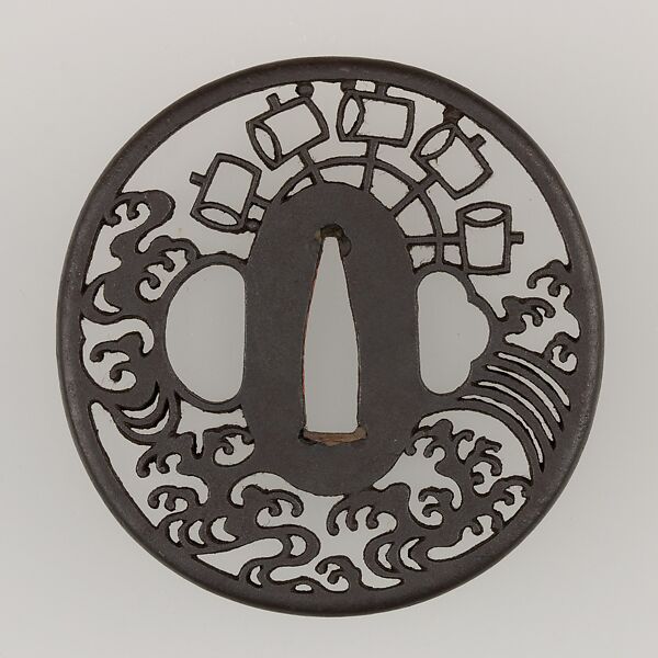 Sword Guard (Tsuba), Iron, copper, Japanese