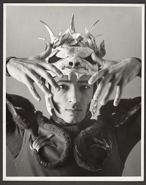 [Dancer in Costume with Animal Skull Headpiece], George Platt Lynes (American, East Orange, New Jersey 1907–1955 New York), Gelatin silver print 