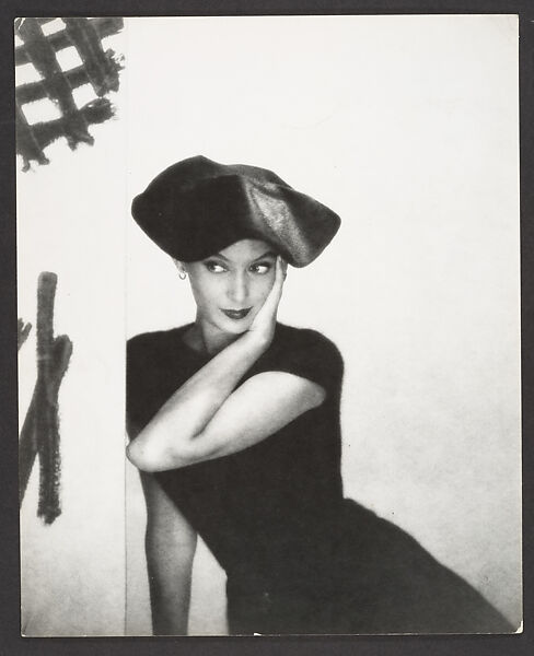 [Fashion Study of a Woman in Black Hat and Dress], George Platt Lynes (American, East Orange, New Jersey 1907–1955 New York), Gelatin silver print 