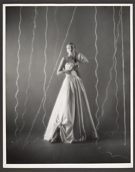 [Woman in Satin, Strapless Evening Dress], George Platt Lynes (American, East Orange, New Jersey 1907–1955 New York), Gelatin silver print 