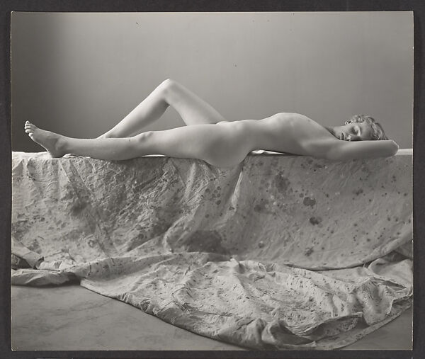 George Platt Lynes Nude Young Girl Reclining on Drop Cloth, Possibly Elizab...