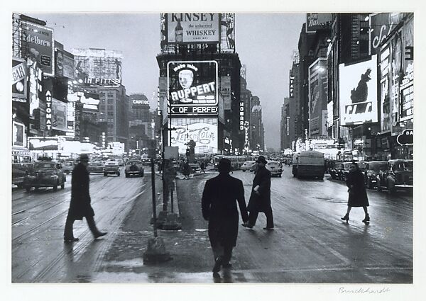 Times Square, Rudy Burckhardt (American (born Switzerland), Basel 1914–1999 Searsmont, Maine), Gelatin silver print 