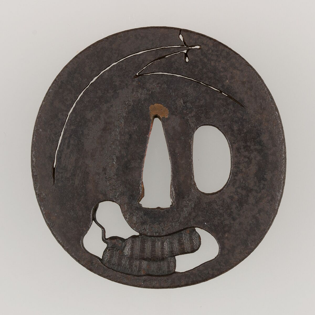 Sword Guard (Tsuba), Iron, copper, Japanese