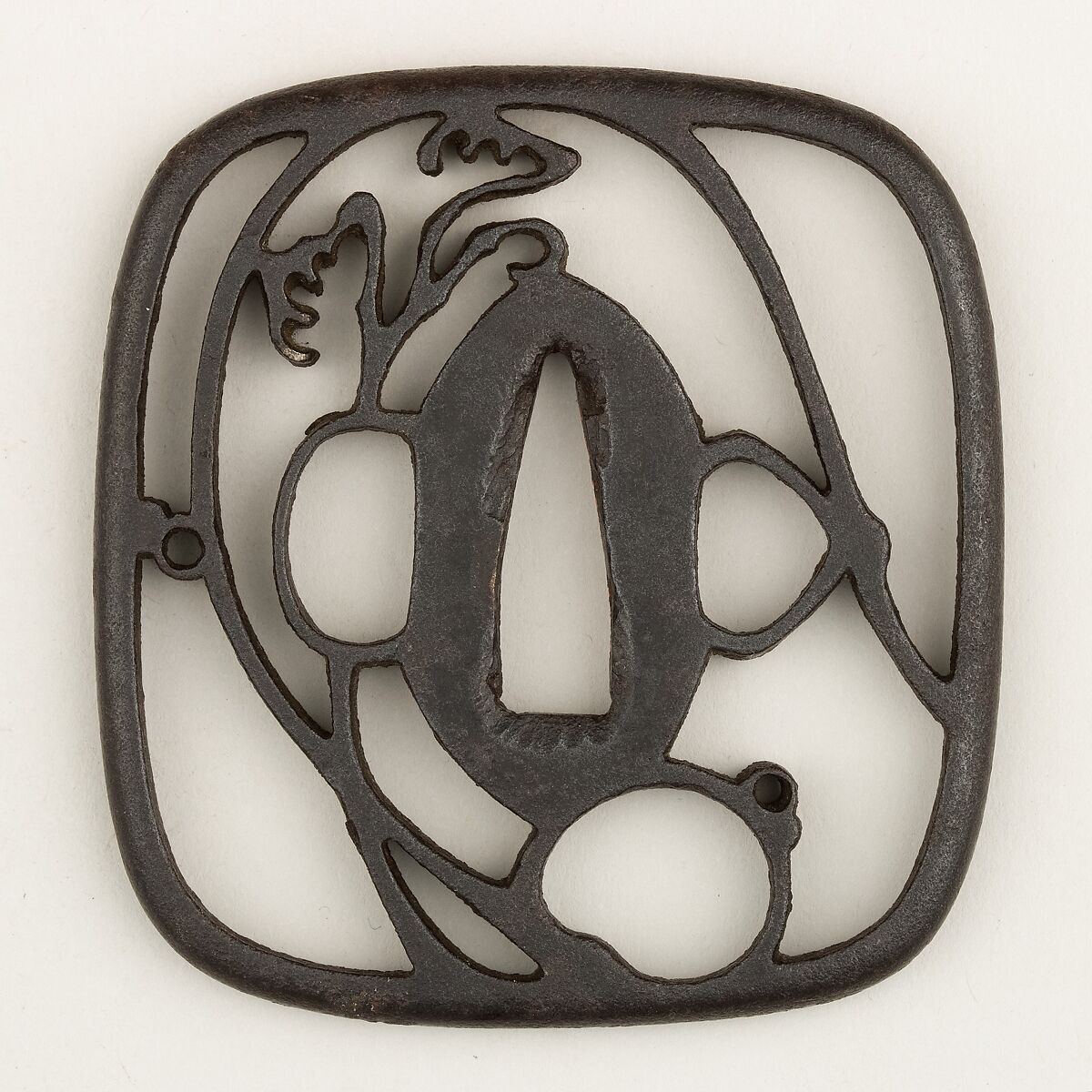 Sword Guard (Tsuba), Iron, copper, Japanese