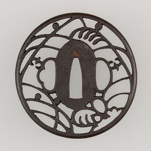 Sword Guard (Tsuba), Iron, copper, Japanese