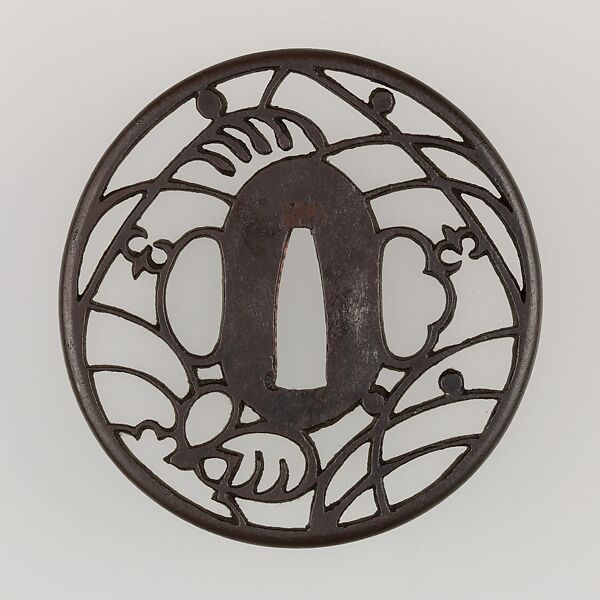 Sword Guard (Tsuba), Iron, copper, Japanese 