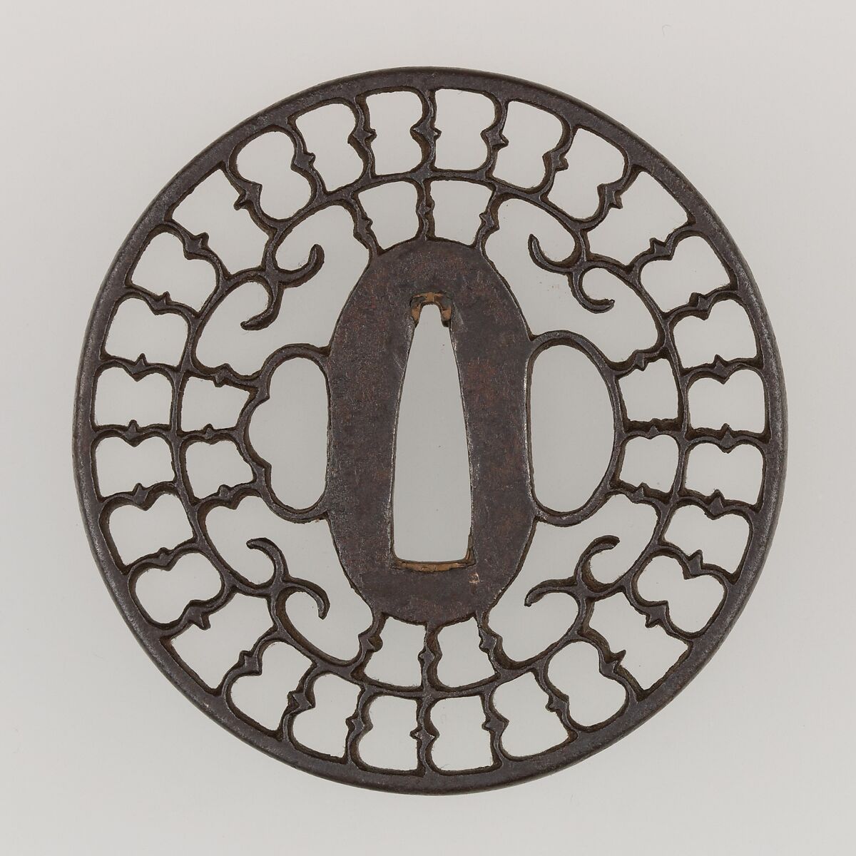 Sword Guard (Tsuba), Iron, copper, Japanese