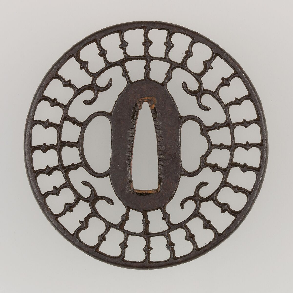 Sword Guard (Tsuba), Iron, copper, Japanese 