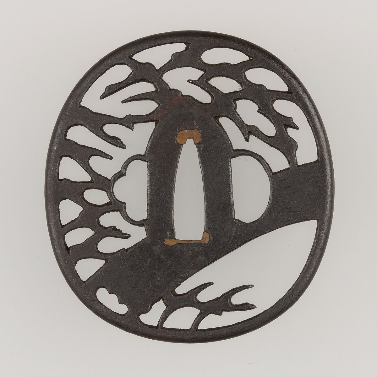 Sword Guard (Tsuba), Iron, copper, Japanese