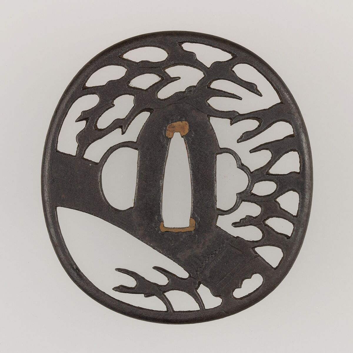 Sword Guard (Tsuba), Iron, copper, Japanese 