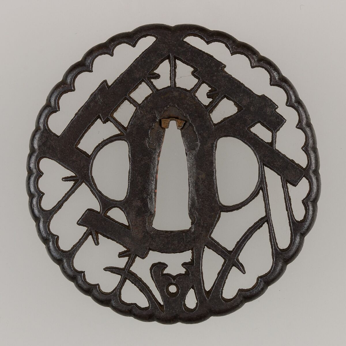 Sword Guard (Tsuba), Iron, copper, Japanese 