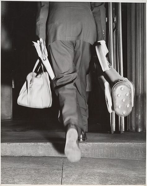 Early Morning Rush, Sixty Wall Street Tower, Weegee (American (born Austria-Hungary), Złoczów (Zolochiv, Ukraine) 1899–1968 New York), Gelatin silver print 