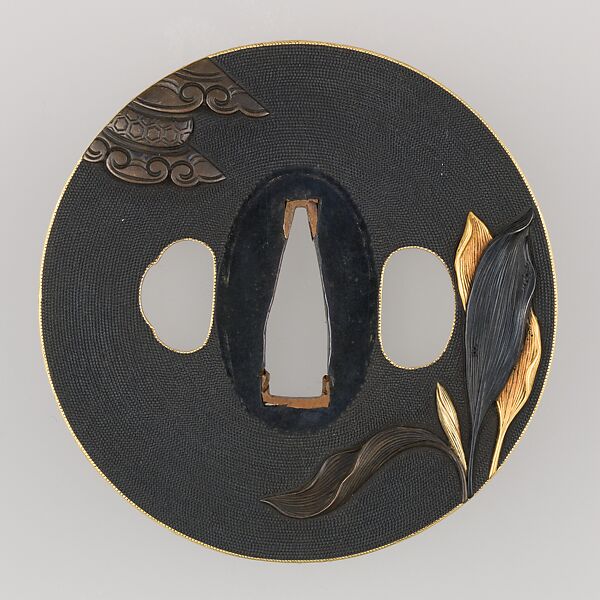 Sword Guard (Tsuba), Copper-gold alloy (shakudō), gold, silver, copper-silver alloy (shibuichi), copper, Japanese