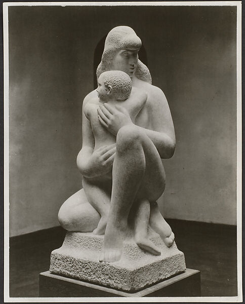 "Mother and Child" by William Zorach, Charles Sheeler (American, Philadelphia, Pennsylvania 1883–1965 Dobbs Ferry, New York), Gelatin silver print 