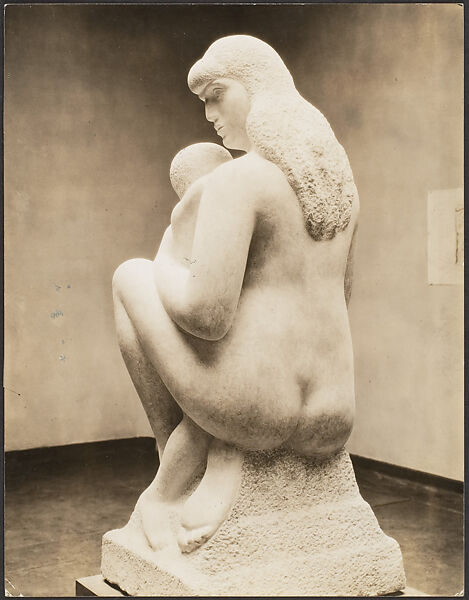 "Mother and Child" by William Zorach, from the back, Charles Sheeler (American, Philadelphia, Pennsylvania 1883–1965 Dobbs Ferry, New York), Gelatin silver print 