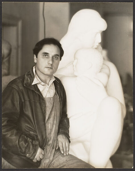 William Zorach, "Mother and Child" in Background, Collection of the Metropolitan Museum, Charles Sheeler (American, Philadelphia, Pennsylvania 1883–1965 Dobbs Ferry, New York), Gelatin silver print 