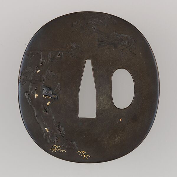 Sword Guard (Tsuba), Copper-silver alloy (shibuichi), gold, silver, copper, copper-gold alloy (shakudō), Japanese