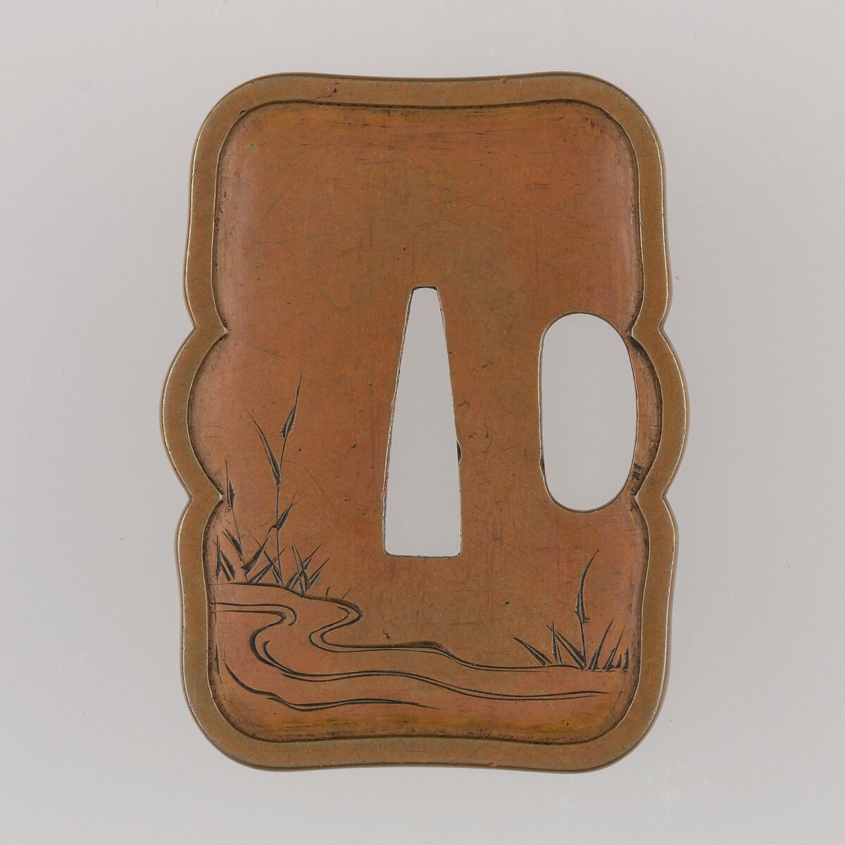 Sword Guard (Tsuba), Copper, gold, silver, Japanese