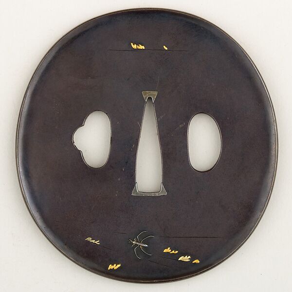 Sword Guard (Tsuba), Copper-silver alloy (shibuichi), Japanese