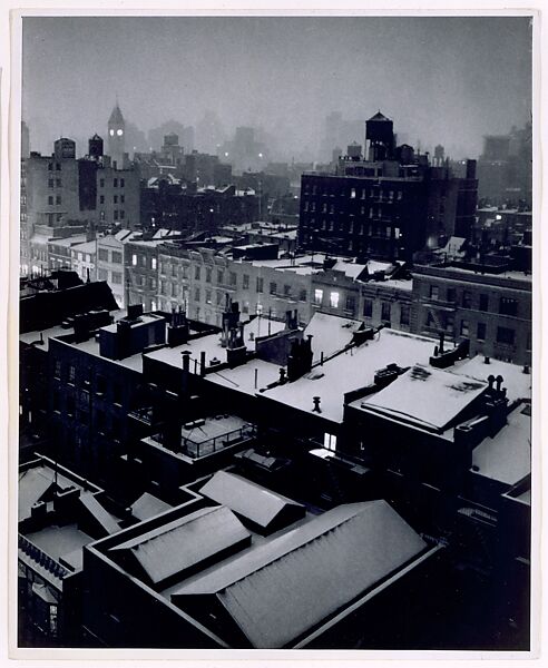 Greenwich Village Rooftops, Evening, André Kertész (American (born Hungary), Budapest 1894–1985 New York), Gelatin silver print 