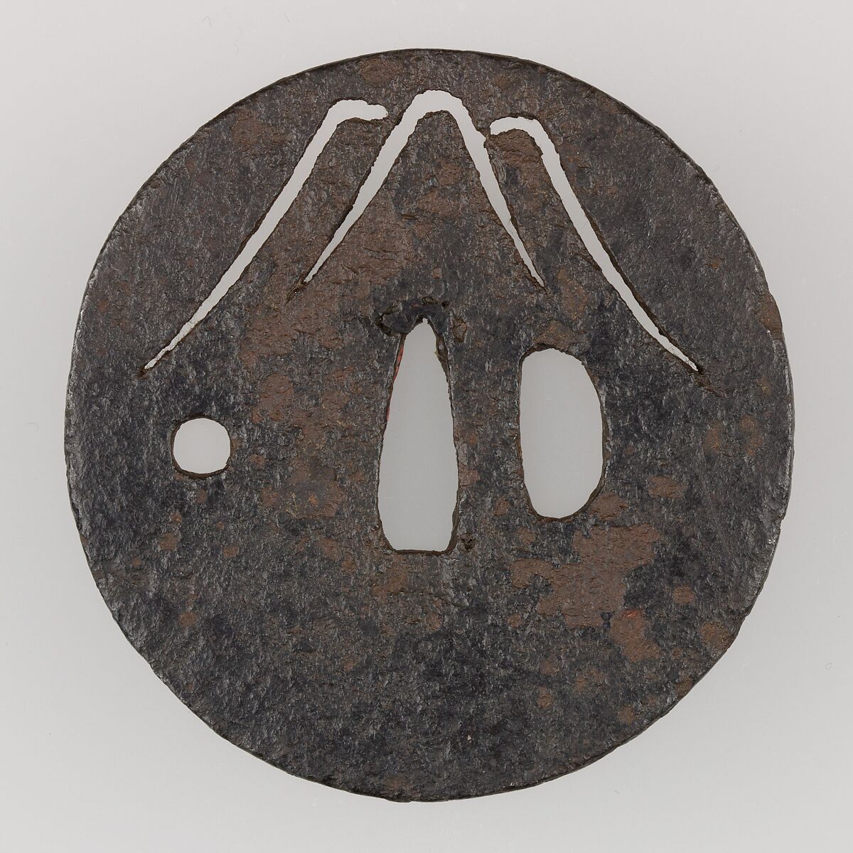 Sword Guard (Tsuba), Iron, copper, Japanese
