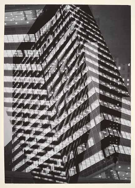 [Skyscraper at Night; Double Exposure], André Kertész (American (born Hungary), Budapest 1894–1985 New York), Gelatin silver print 
