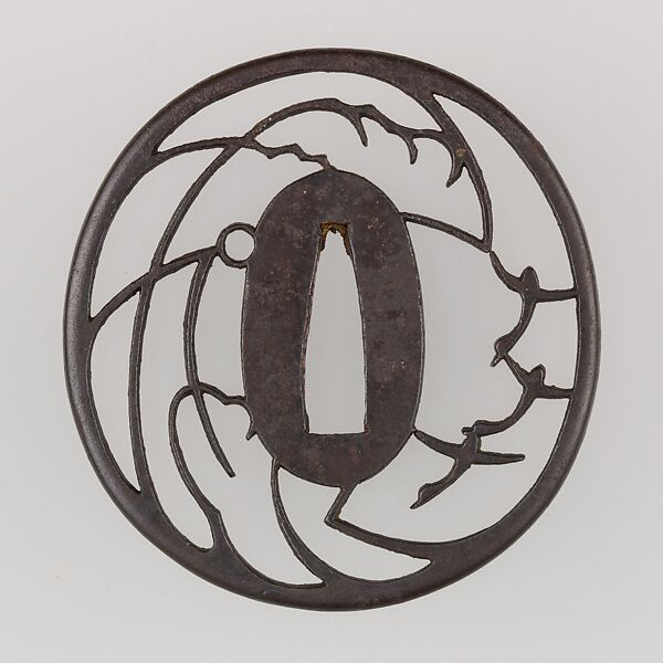 Sword Guard (Tsuba), Iron, copper, Japanese