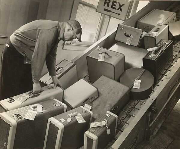 [Luggage on Conveyor Belt], André Kertész (American (born Hungary), Budapest 1894–1985 New York), Gelatin silver print 