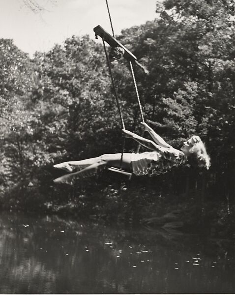 [Woman on Swing, Horizontal], André Kertész (American (born Hungary), Budapest 1894–1985 New York), Gelatin silver print 
